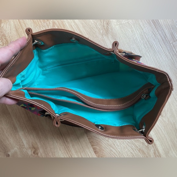 Lily Bloom colorful flower shoulder bag floral purse pink blue green - Picture 4 of 8